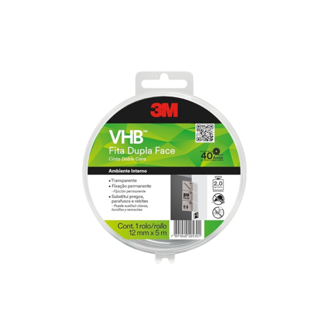 FITA VHB 4910 DUPLAFACE TRANSP 12mmX5m ESTOJO - 3M