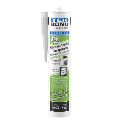 SILICONE ACETICO TRANSPARENTE CONSTRUCAO 270ml256g - TEKBOND