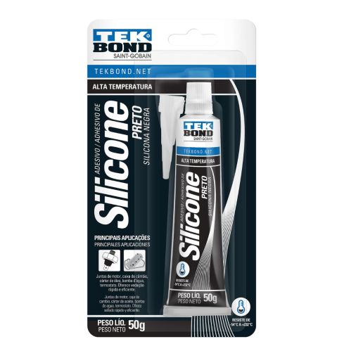 SILICONE ALTA TEMPERATURA PRETO BLISTER 50g - TEKBOND