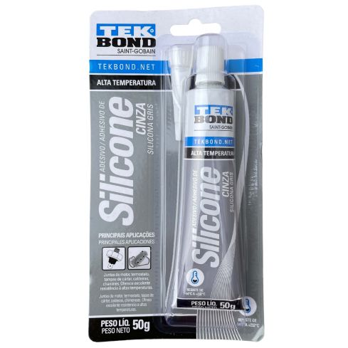 SILICONE ALTA TEMPERATURA CINZA 50g - TEKBOND