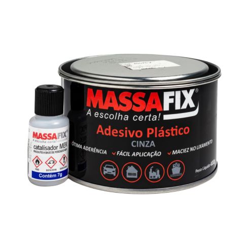 COLA PLASTICA CINZA 400 gr - MASSAFIX