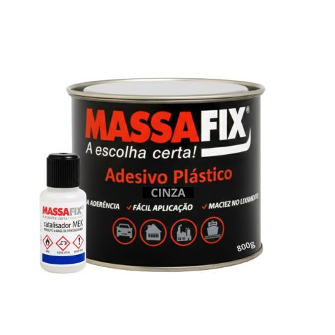 COLA PLASTICA CINZA 800 gr - MASSAFIX