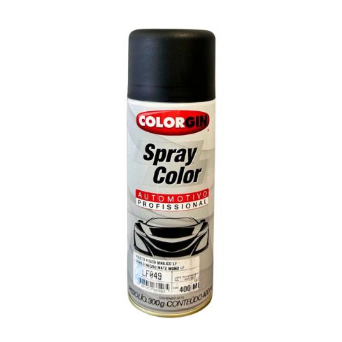 SPRAY COLOR PRETO FOSCO VINILICO MONO LF 400ml - COLORGIN