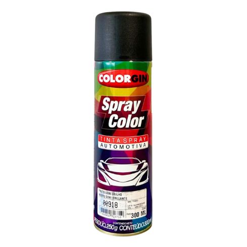 SPRAY COLOR PRETO SEMIBRILHO 300ml - COLORGIN