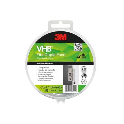 FITA VHB 4910 DUPLAFACE TRANSP 19mmX5m ESTOJO - 3M