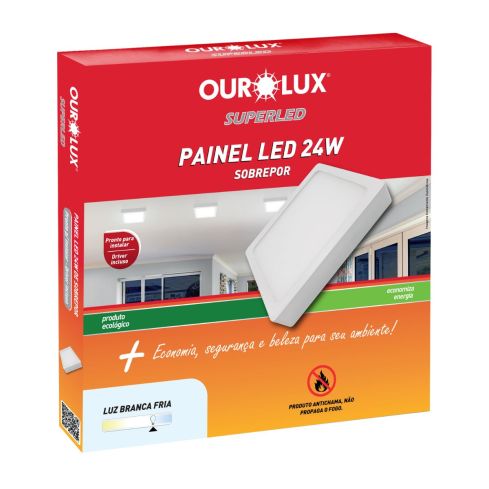 PLAFON LED QUAD EMBUTIR 24W 6500K - OUROLUX