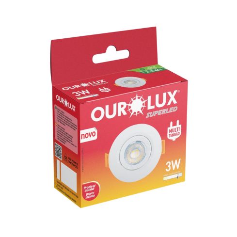 SPOT REDONDO 3W 625mm 6400k Biv Superled - OUROLUX