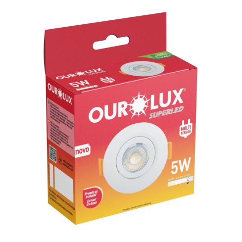 SPOT REDONDO 5W 95mm 6400k Biv Superled - OUROLUX