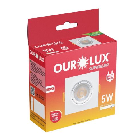 SPOT QUADRADO 5W 775mm 6400k Biv Superled - OUROLUX