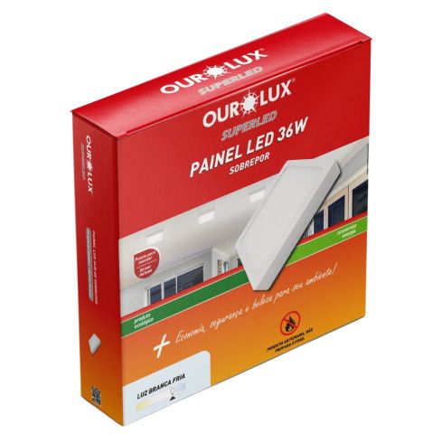 PLAFON LED QUAD SOBREPOR 36W 6500K 400x400mm - OUROLUX