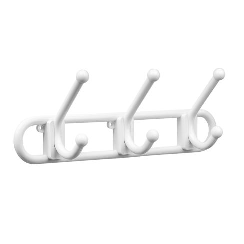 GANCHO PAREDE PLASTICO BRANCO 3 GANCHOS 3kg - PRIMAFER