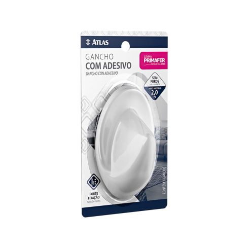 GANCHO ADESIVO PLASTICO BRANCO 2kg - PRIMAFER