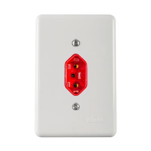 STYLUSTOMADA FIXA DE EMBUTIR BIPOLAR 2PT 20A 250V VERMELHA C PLACA 4X2 - ILUMI
