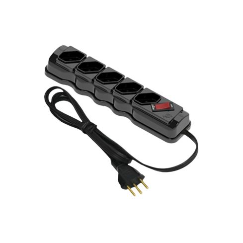 FILTRO DE LINHA ECONOMICO C 5 TOMADAS BIVOLT PRETO - ILUMI