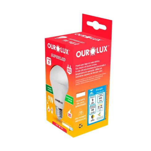 LAMPADA SUPER LED 9WBivolt6500k803lum - OUROLUX