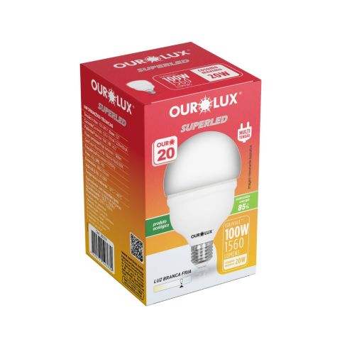 LAMPADA SUPER LED ALTA POT 20WBivolt6500K1560lum - OUROLUX