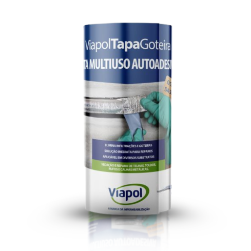 FITA TAPA GOTEIRA ALUMINIZADA 45cmx10m - VIAPOL