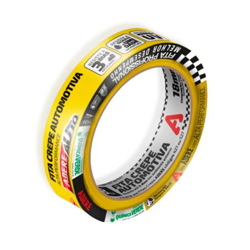 FITA CREPE AUTOMOTIVA AMARELA A128RAS 18mmX40m - ADERE