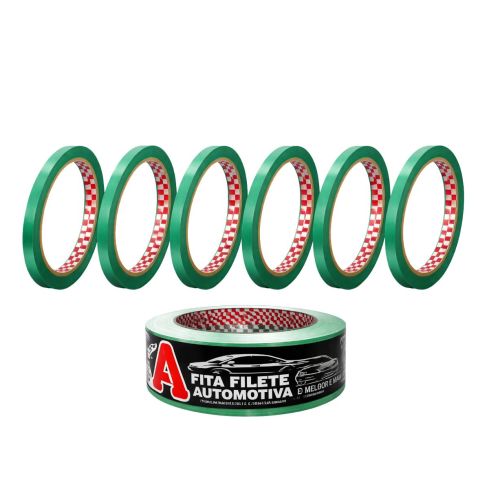 FITA CREPE AUTOMOTIVA FILETE 525 VERDE 6mmX50m - ADERE