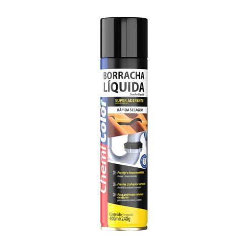 BORRACHA LIQUIDA SPRAY PRETO 400ml240g - CHEMICOLOR