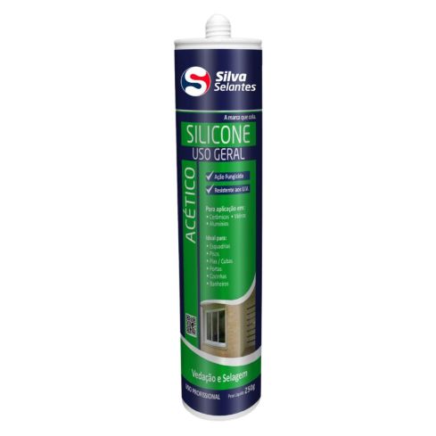 SILICONE ACETICO USO GERAL BRANCO 250g - SILVA SELANTES
