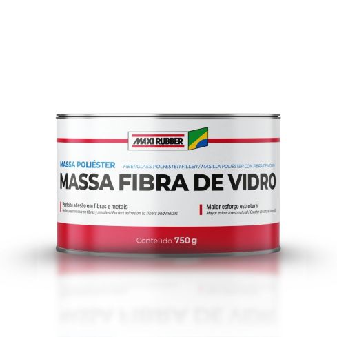 MASSA POLIESTER COM FIBRA 750g - MAXIRUBBER
