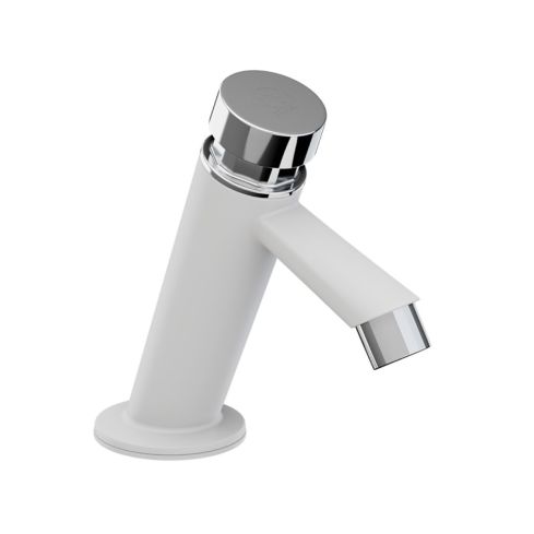 TORNEIRA AUTOMATICA LAVATORIO MESA BAIXA 1/2" BRANCA E CROMO - TIGRE