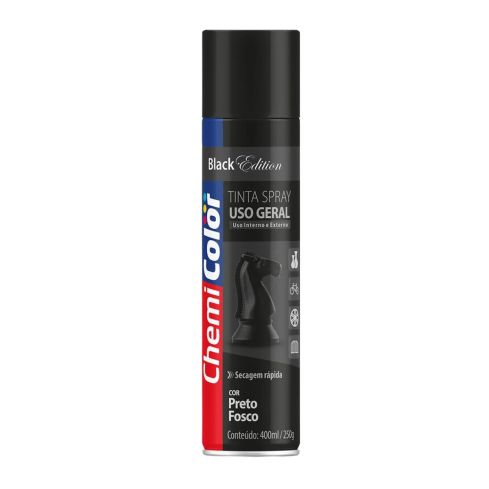 TINTA SPRAY UG PRETO FOSCO 400ml - CHEMICOLOR