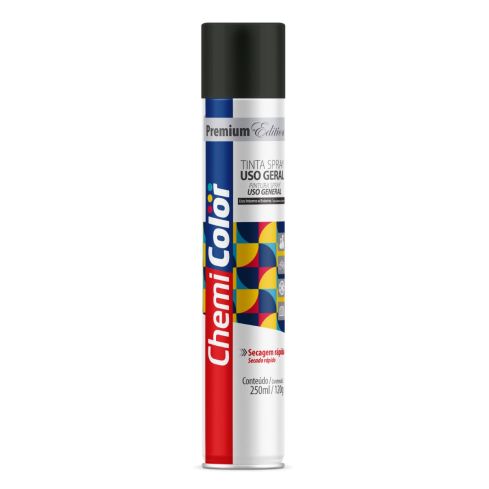 TINTA SPRAY UG PRETO FOSCO 250ml - CHEMICOLOR