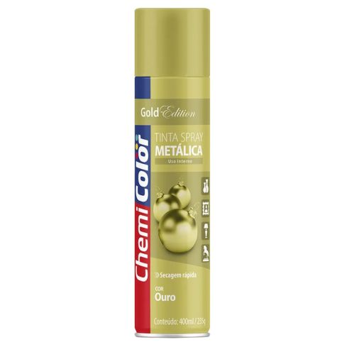 TINTA SPRAY METALICA OURO 400ml - CHEMICOLOR