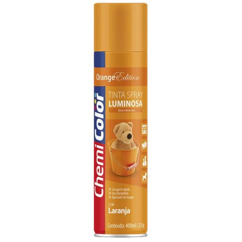 TINTA SPRAY LUMINOSA LARANJA 400ml - CHEMICOLOR