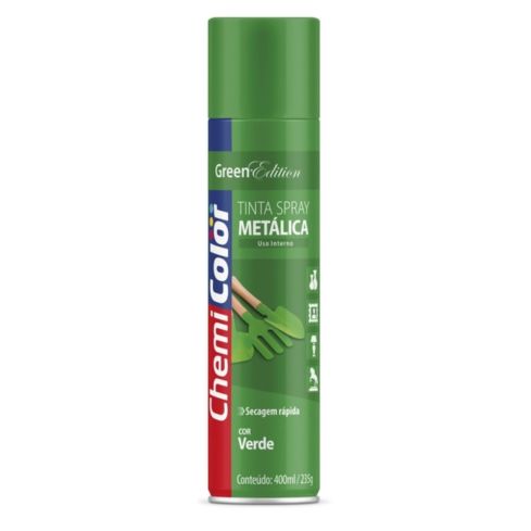 TINTA SPRAY METALICA VERDE 400ml - CHEMICOLOR
