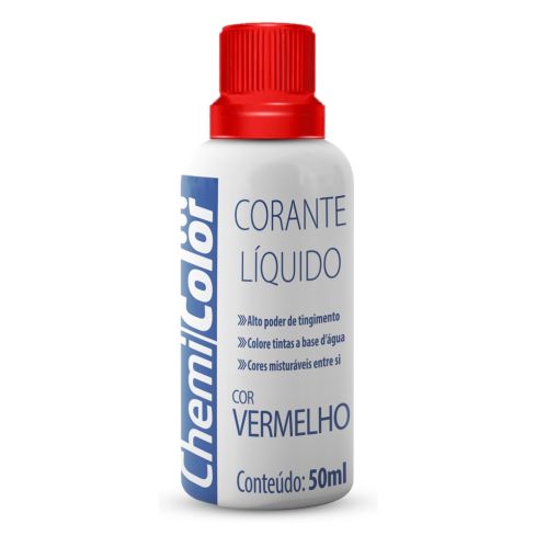 CORANTE LIQUIDO VERMELHO 50ml c12un - CHEMICOLOR