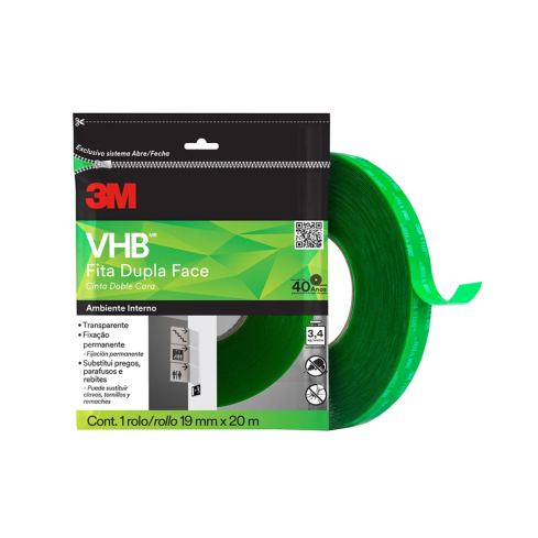 FITA VHB 4910 DUPLAFACE TRANSP 19mmX20m FLOWPACK - 3M
