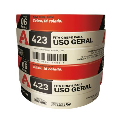 FITA CREPE USO GERAL 423 18mmX50m - ADERE