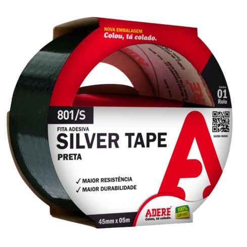 FITA SILVER TAPE 801S PRETA 45mmX5m - ADERE