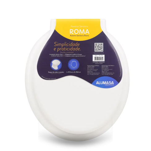 ASSENTO SANITARIO ALMOFADADO BRANCO - ALUMASA