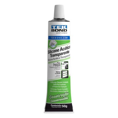 SILICONE ACETICO TRANSPARENTE BLISTER 50g - TEKBOND